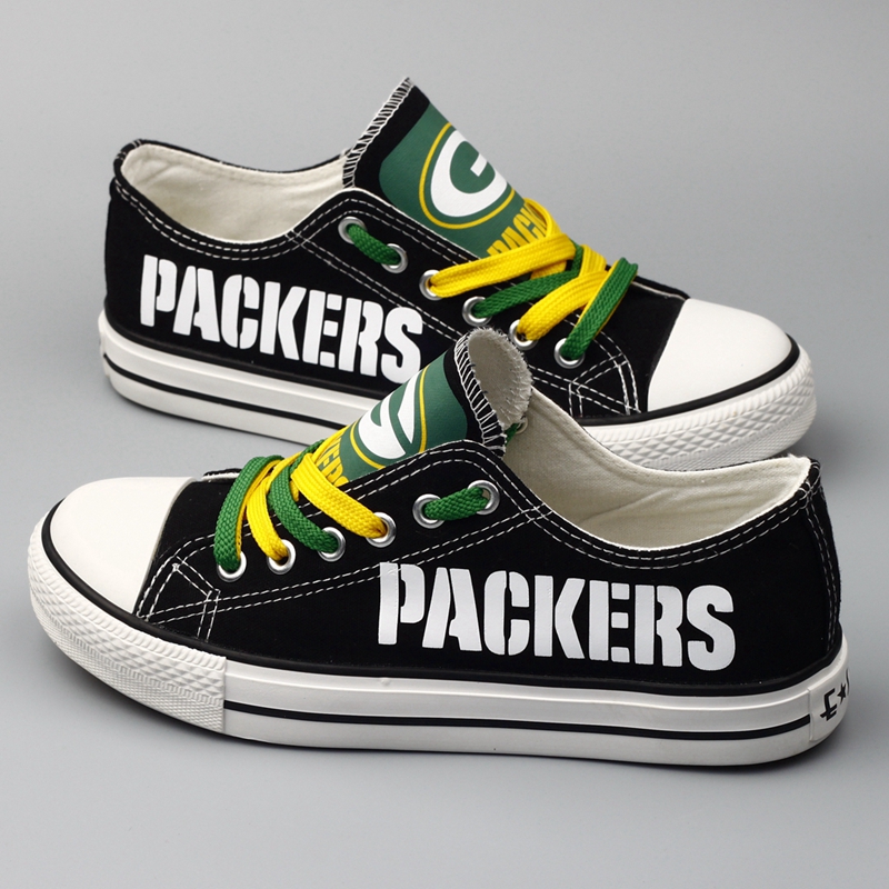 Women's NFL Green Bay Packers Repeat Print Low Top Sneakers 001